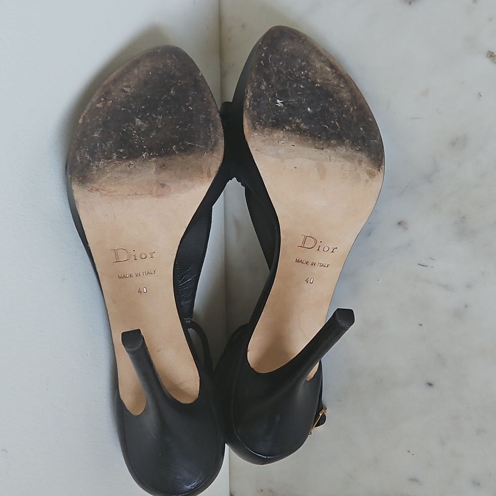 DIOR: Logo Charm And Ruffle Heels - Picture 7 of 10